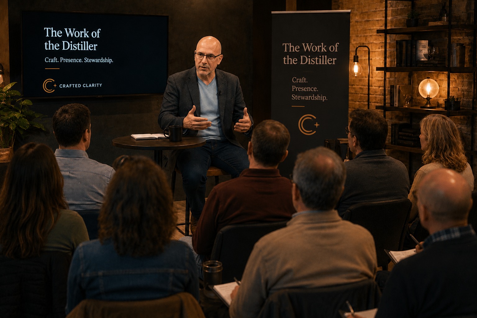 Steve Muscato facilitating The Work of the Distiller